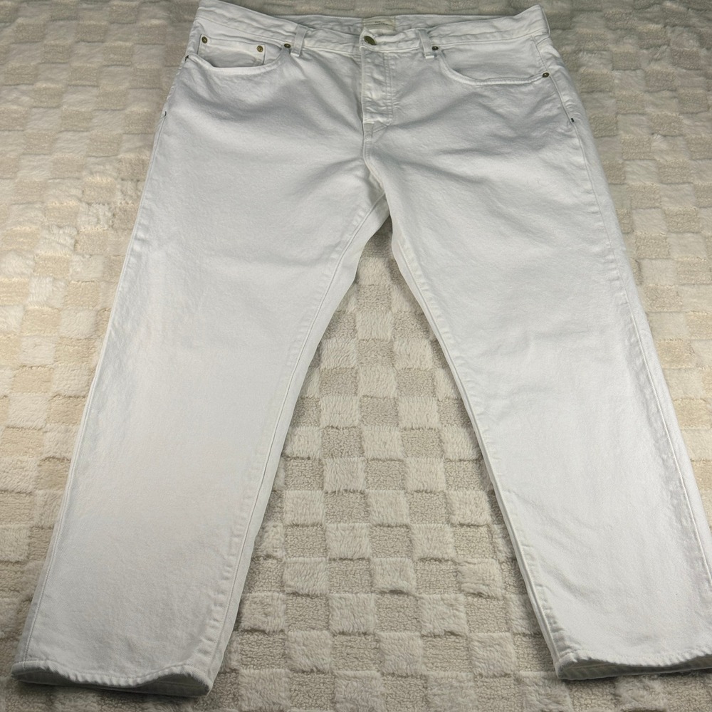 Sid Mashburn Mens White Denim Straight Leg Jeans Made in USA 38/32